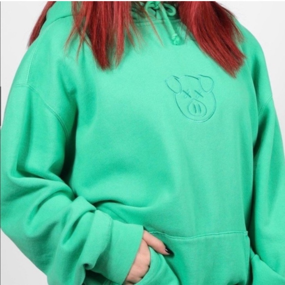 Shane Dawson Jeffree Star Killer Merch Embroidered Pig Face Green Hoodie